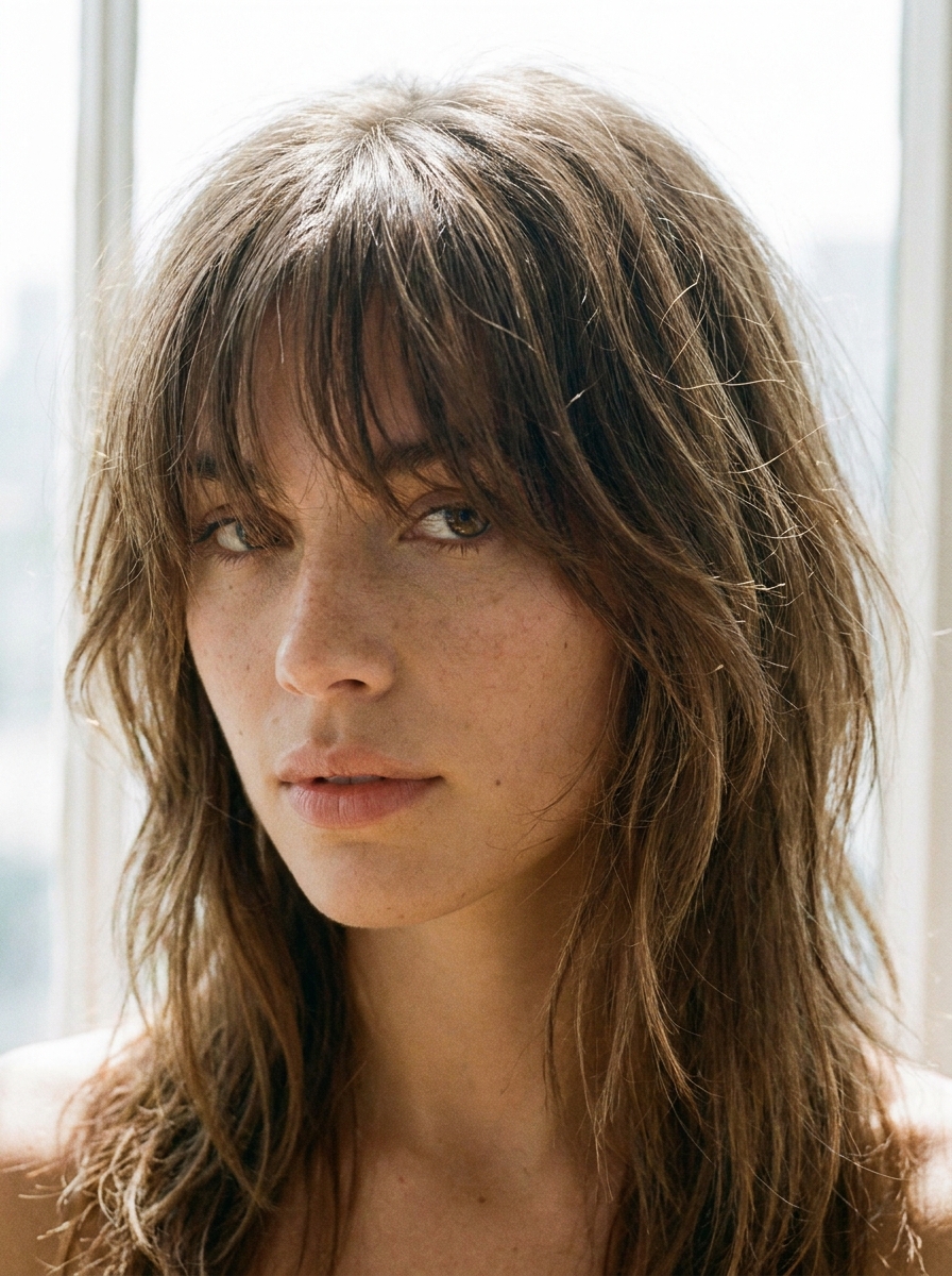 Wolf Cut mit Wispy Bangs als Wolf Cut Inspiration 2026